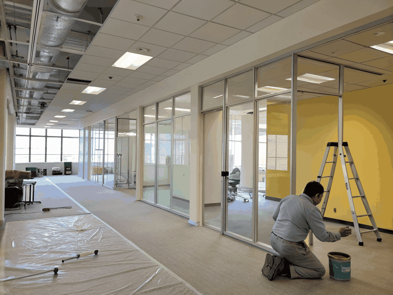 Commercial painting in a modern office space