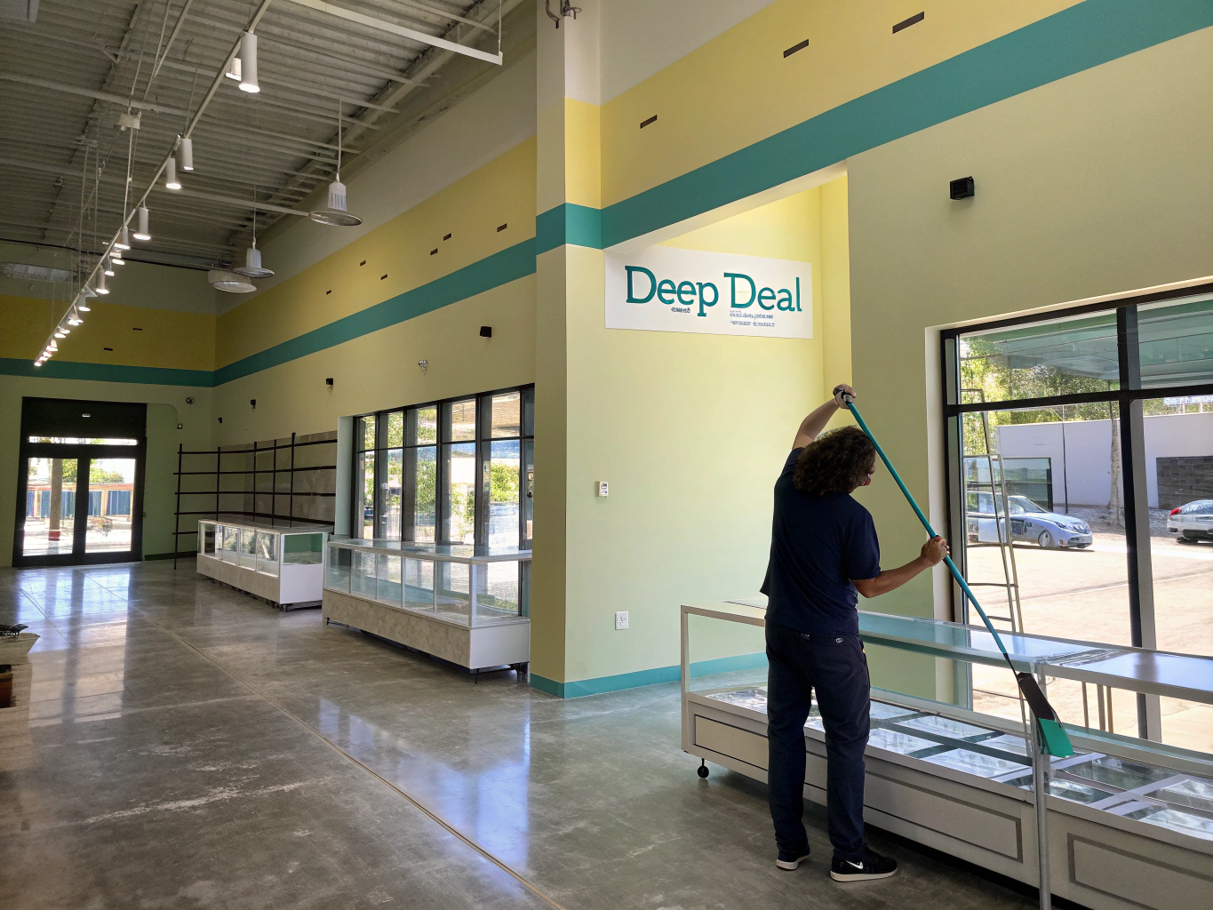 Retail store with premium paint finish and architectural lighting