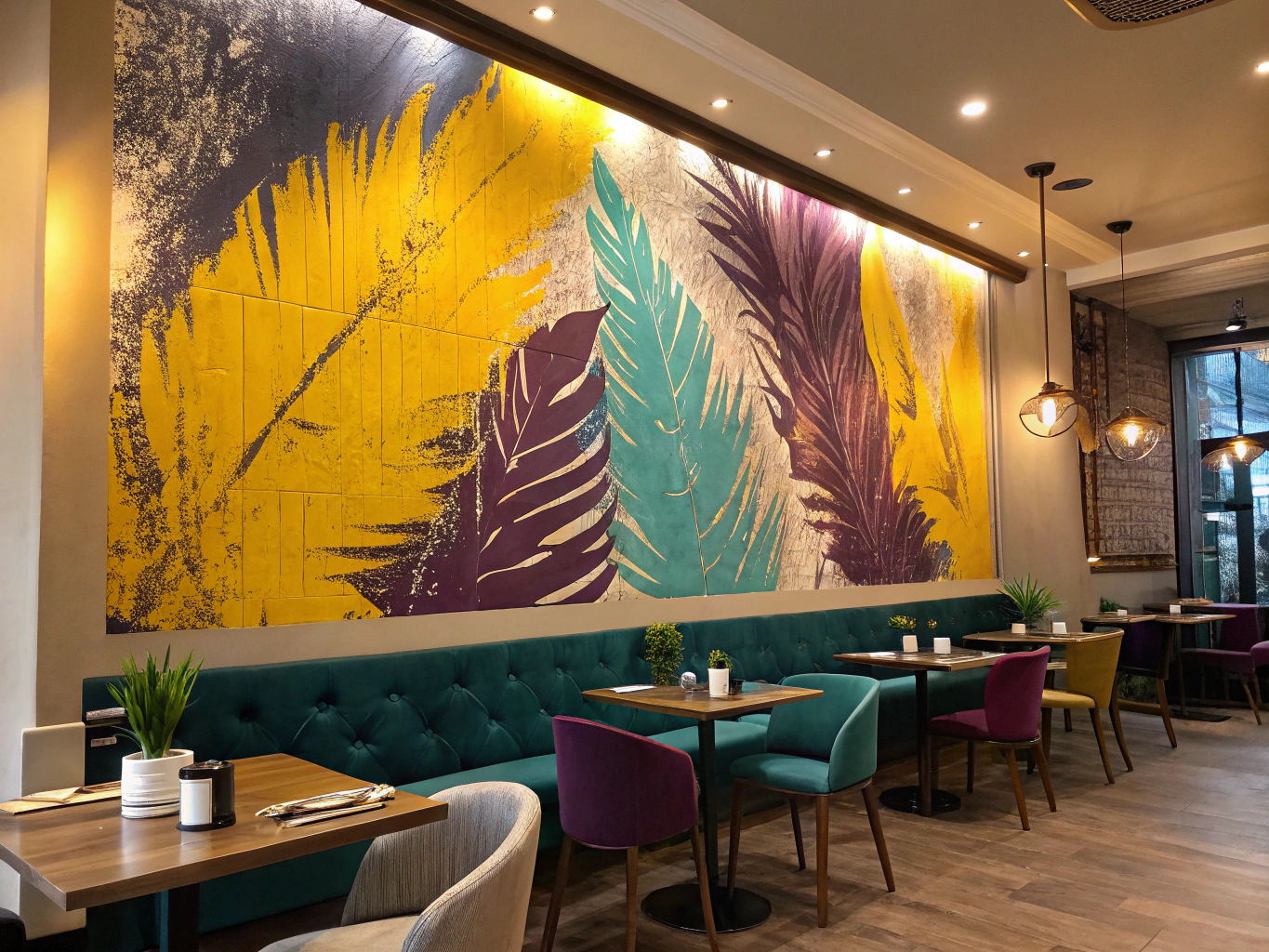 Geometric Commercial Space Mural