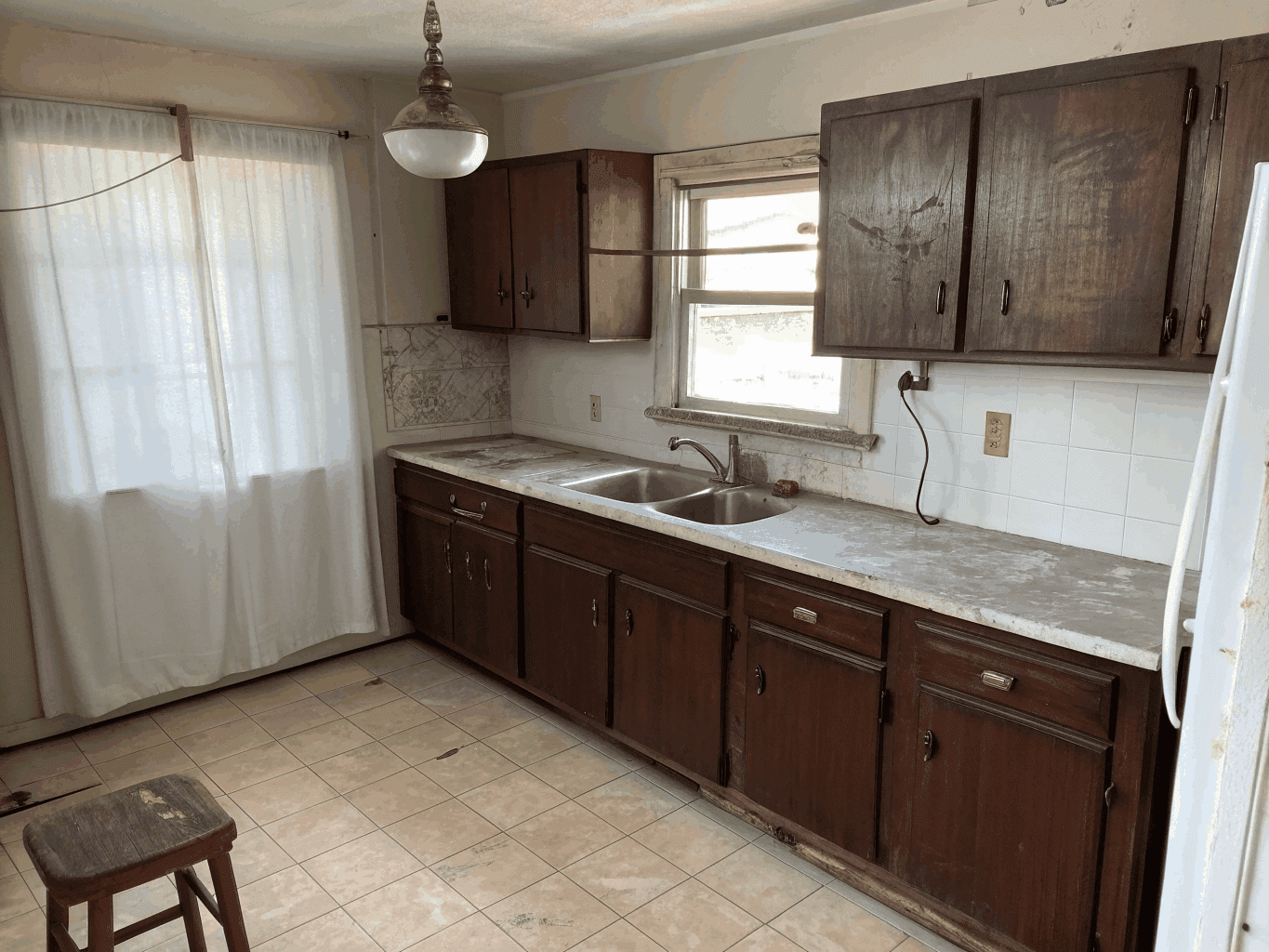 Before condition of Kitchen Cabinets & Walls