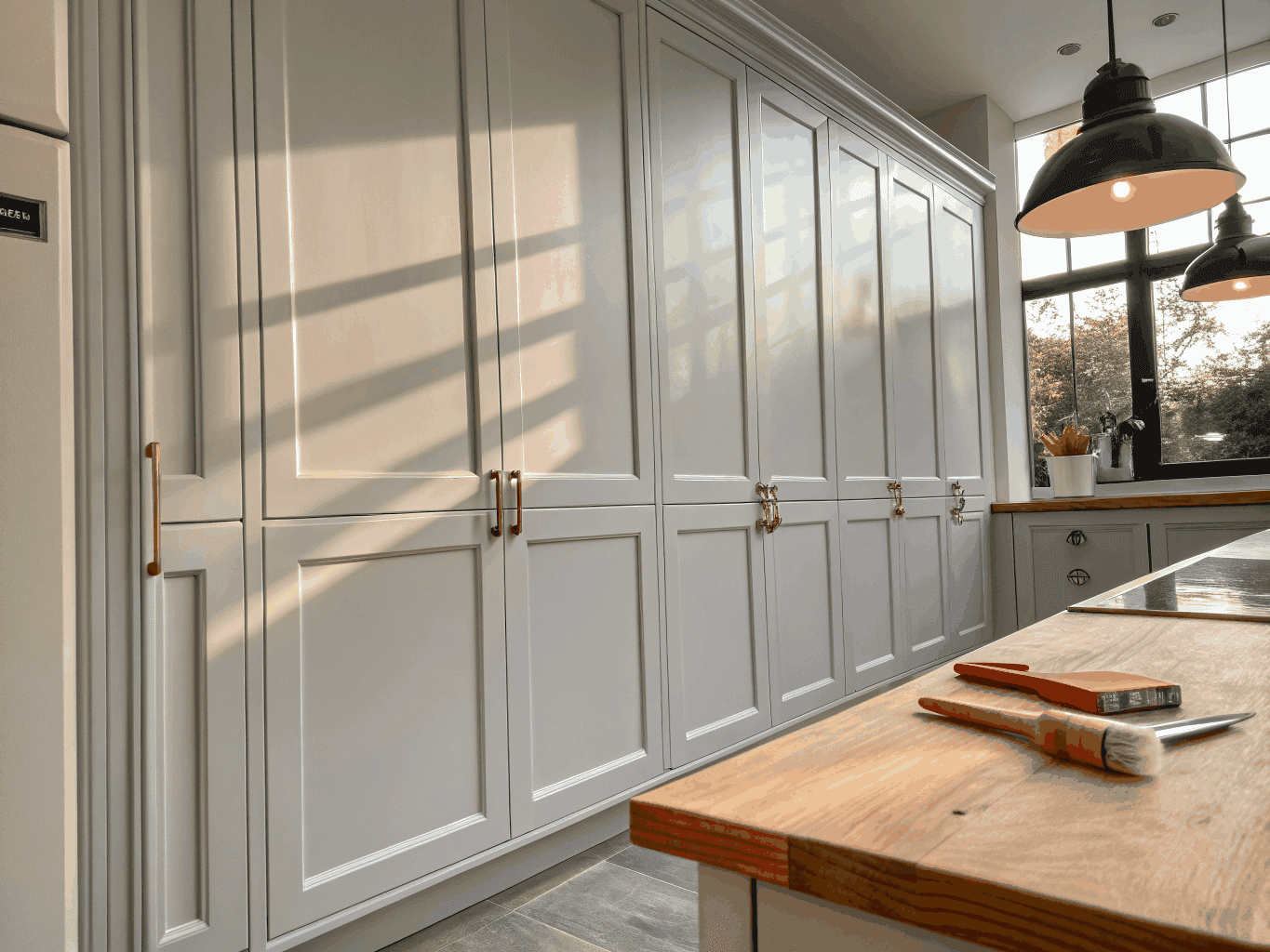 Two-tone sage green and crisp white transformation - Final result